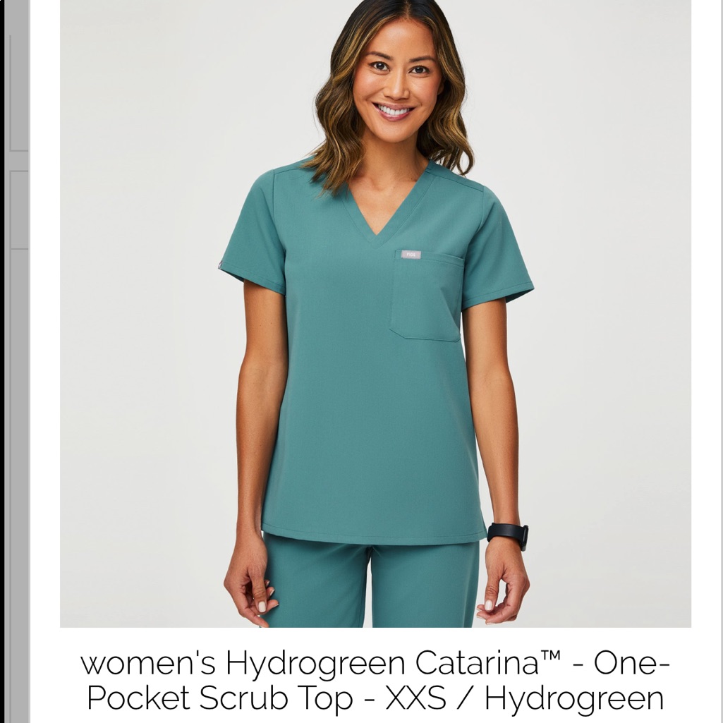 Figs Women's V-Neck Scrub Top In Hydrogreen